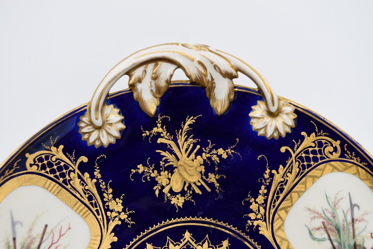 Dish With Handle In Sèvres Porcelain 1782 Decor By Jean Louis Morin-photo-1