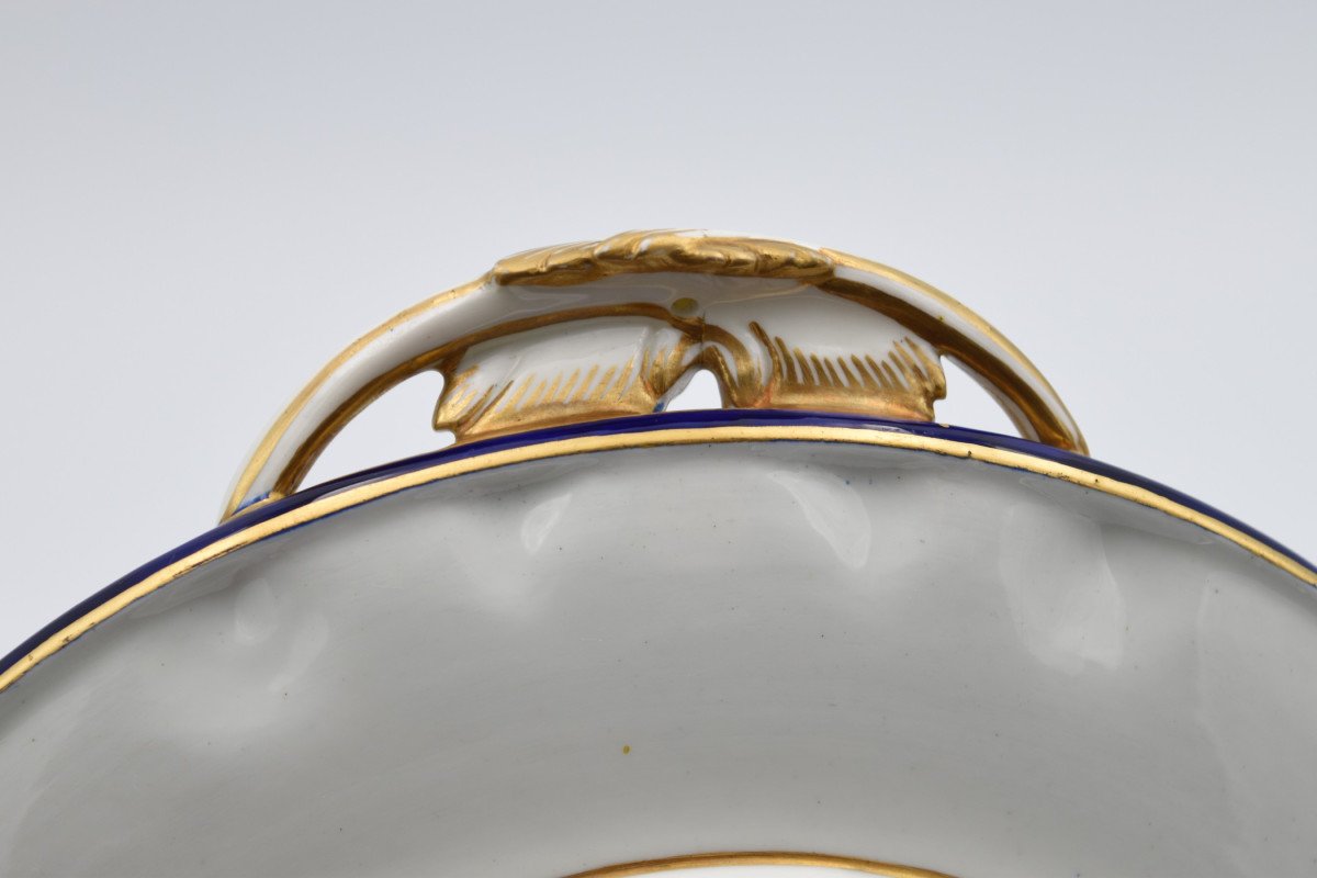 Dish With Handle In Sèvres Porcelain 1782 Decor By Jean Louis Morin-photo-8