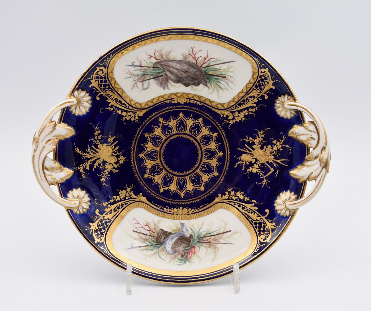 Dish With Handle In Sèvres Porcelain 1782 Decor By Jean Louis Morin