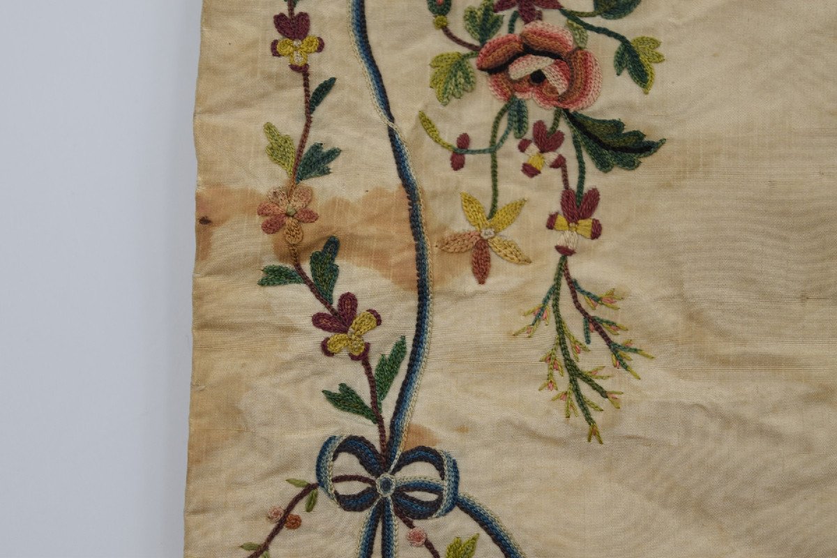 Embroidered Silk Pouch Second Half Of The Eighteenth Century-photo-2