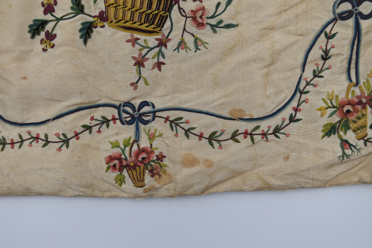 Embroidered Silk Pouch Second Half Of The Eighteenth Century-photo-3