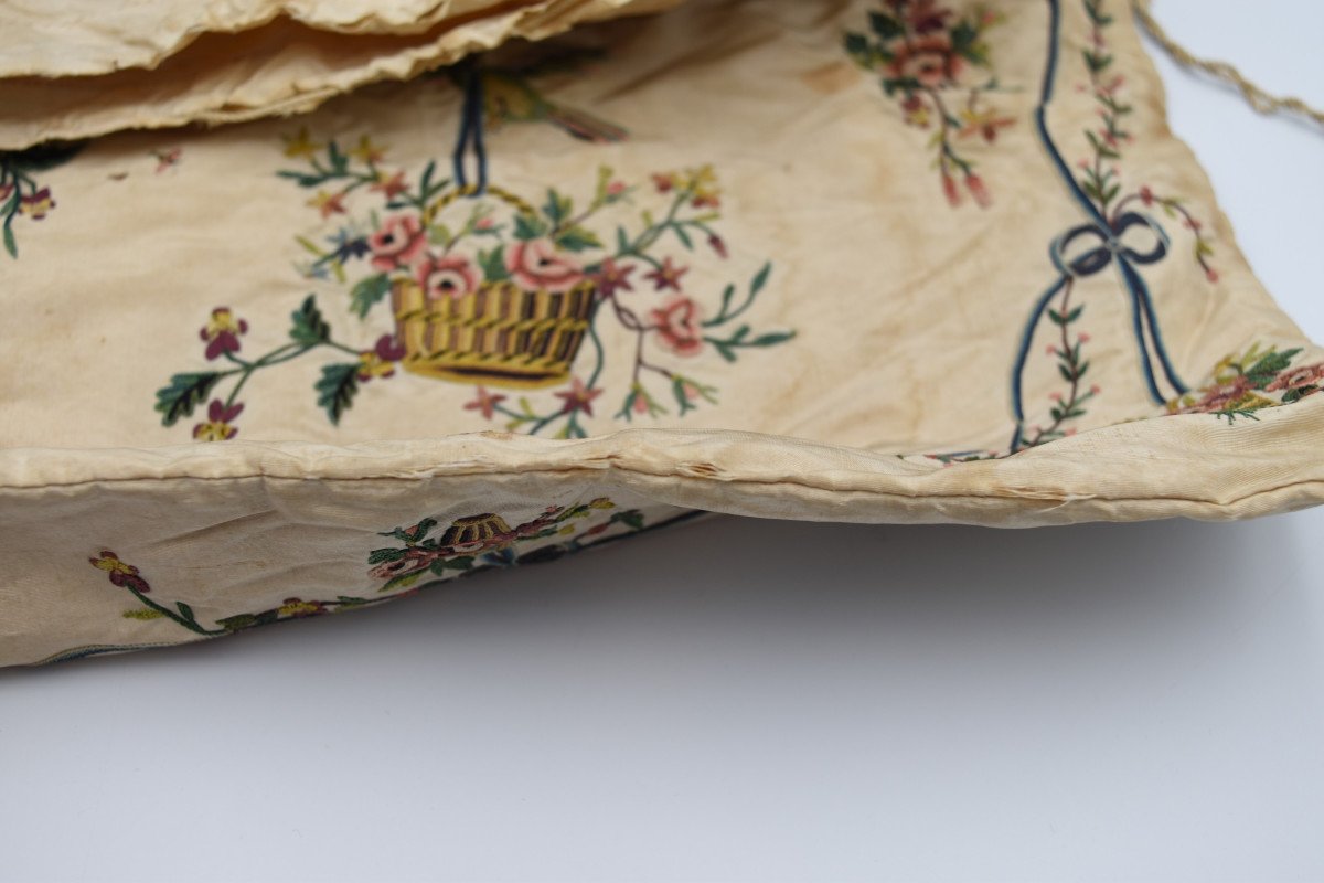 Embroidered Silk Pouch Second Half Of The Eighteenth Century-photo-6