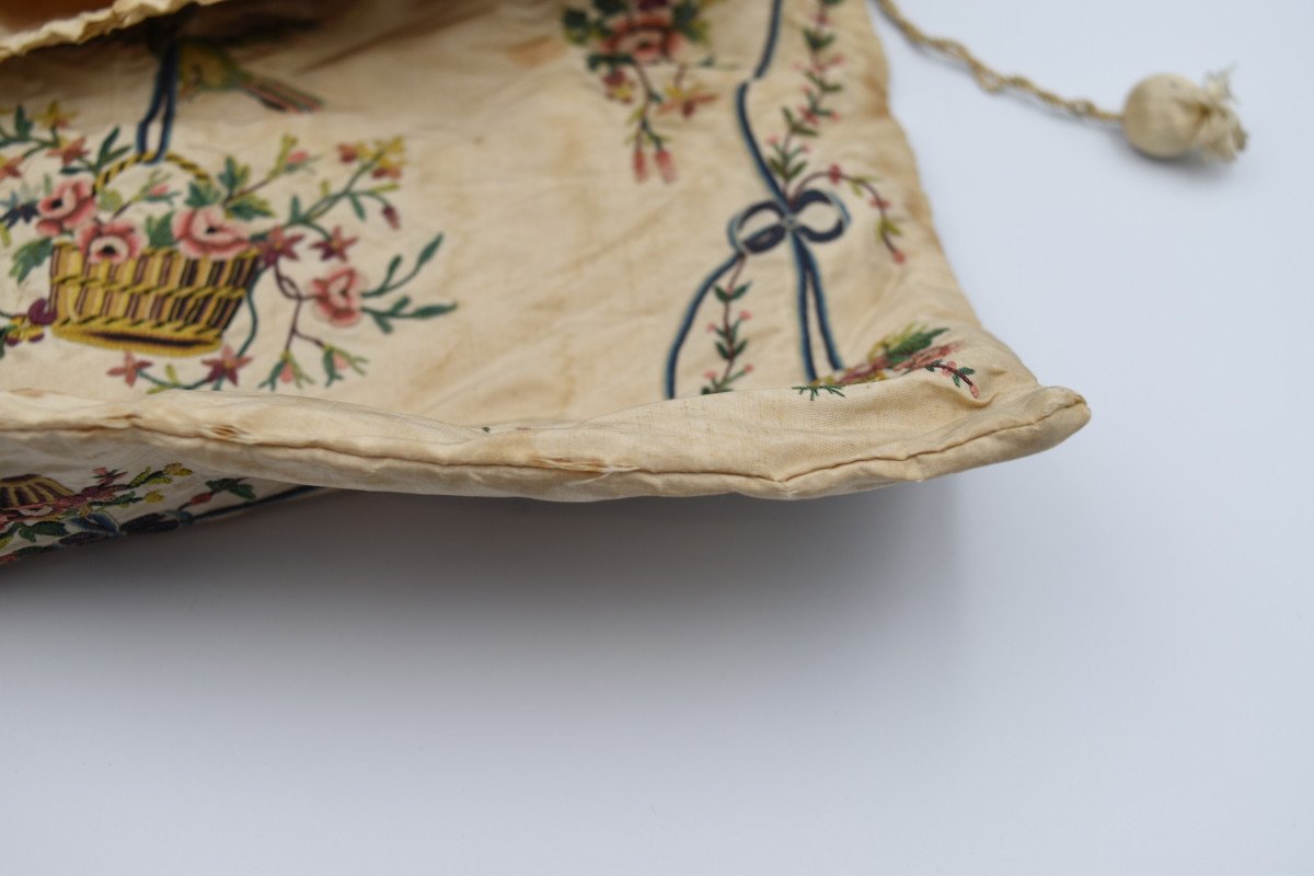 Embroidered Silk Pouch Second Half Of The Eighteenth Century-photo-7