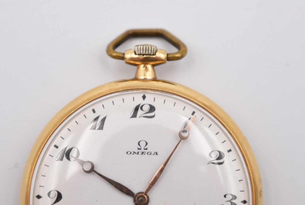 Omega Pocket Watch 18 Ct Gold Circa 1920-photo-2