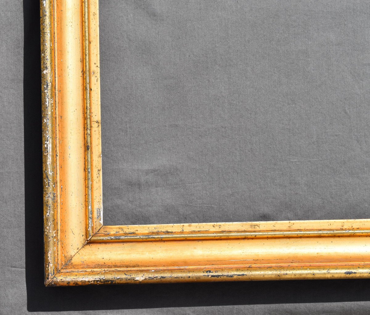 Large Rectangular Frame In Wood And Golden Stucco 19 Eme Frame 85*64 Cm / 2-photo-1