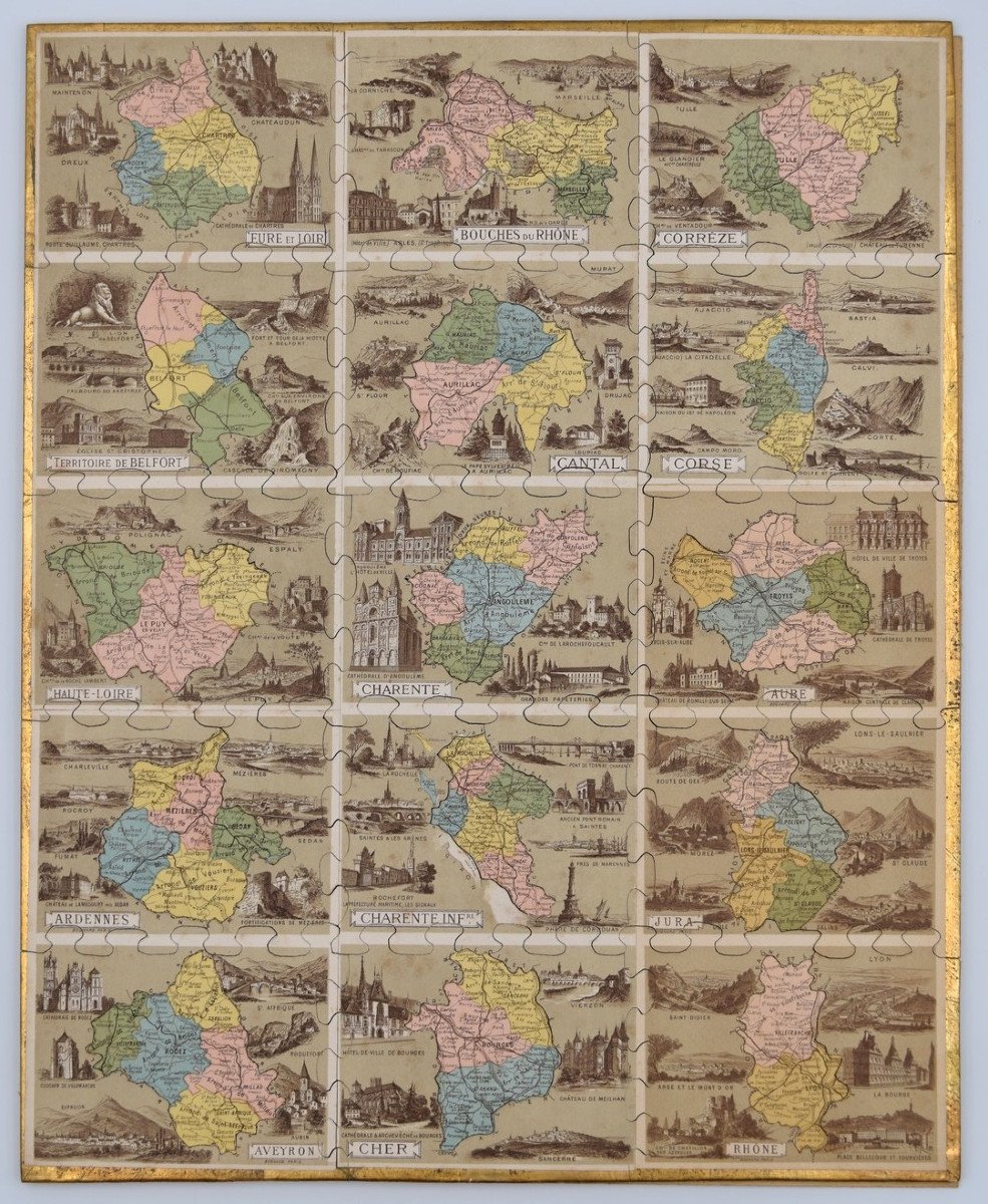 Old Puzzle Game Of The French Departments Early Third Republic Ed Bognard Previous Box-photo-3