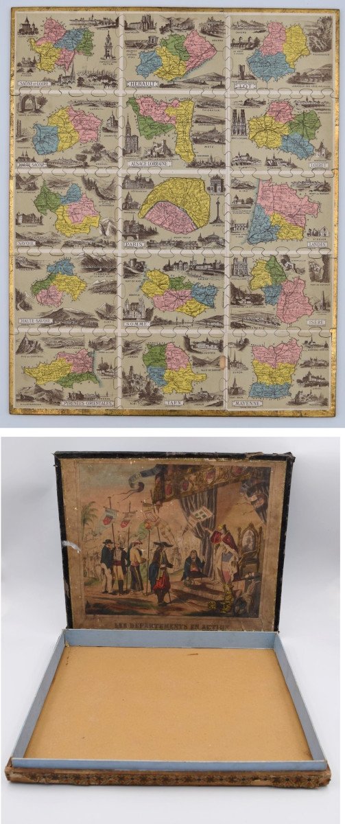 Ancien puzzle carte de France - Editions C,T, Jeux Paris - Années