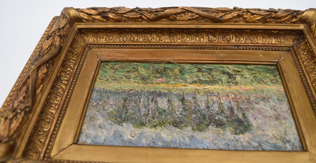 Huile Sur Toile Controll&eacute;e Sur Un Panneau Paysage Attribu&eacute; &agrave; Modest Huys-photo-2