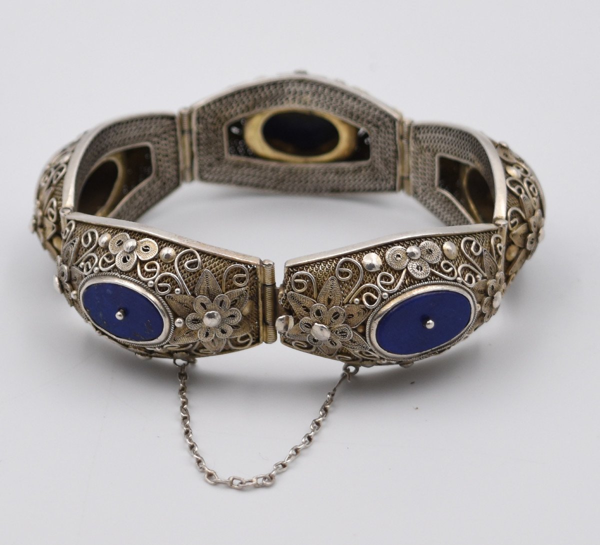 Bracelet INTUITION Lapis Lazuli - Médaille Ajna's Argent 925 - 8