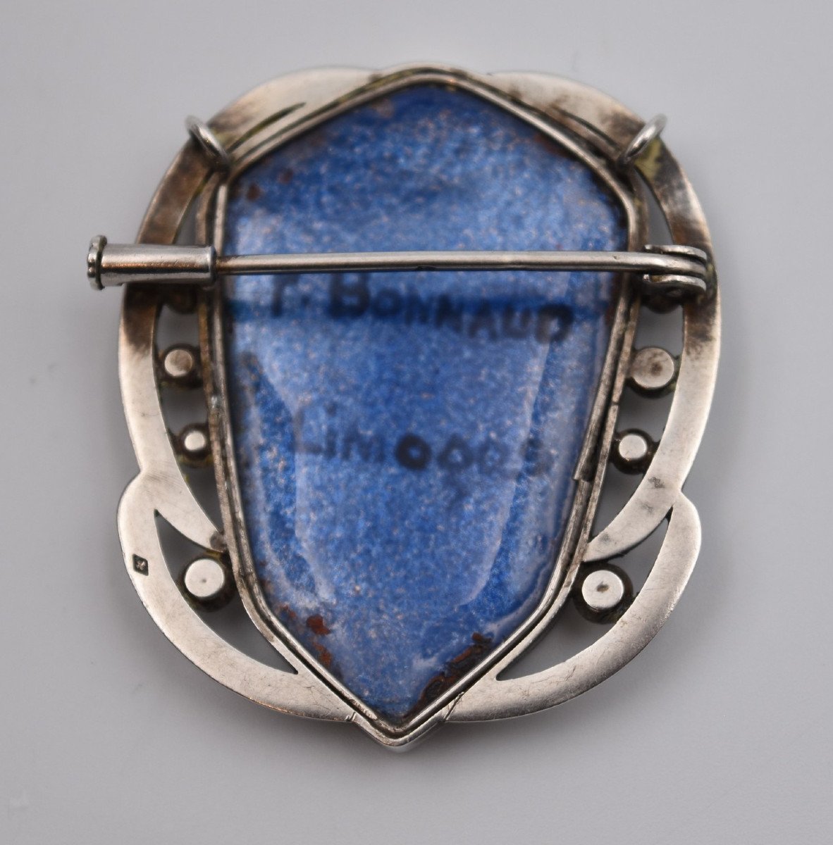 Transformation Brooch In Silver & Limoges Enamels Paul Bonnaud Art Deco-photo-4