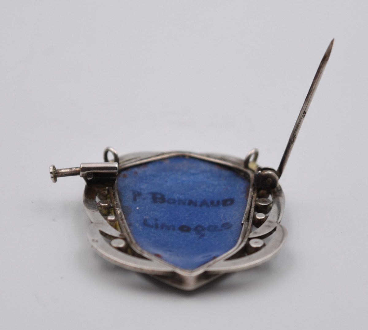 Transformation Brooch In Silver & Limoges Enamels Paul Bonnaud Art Deco-photo-5