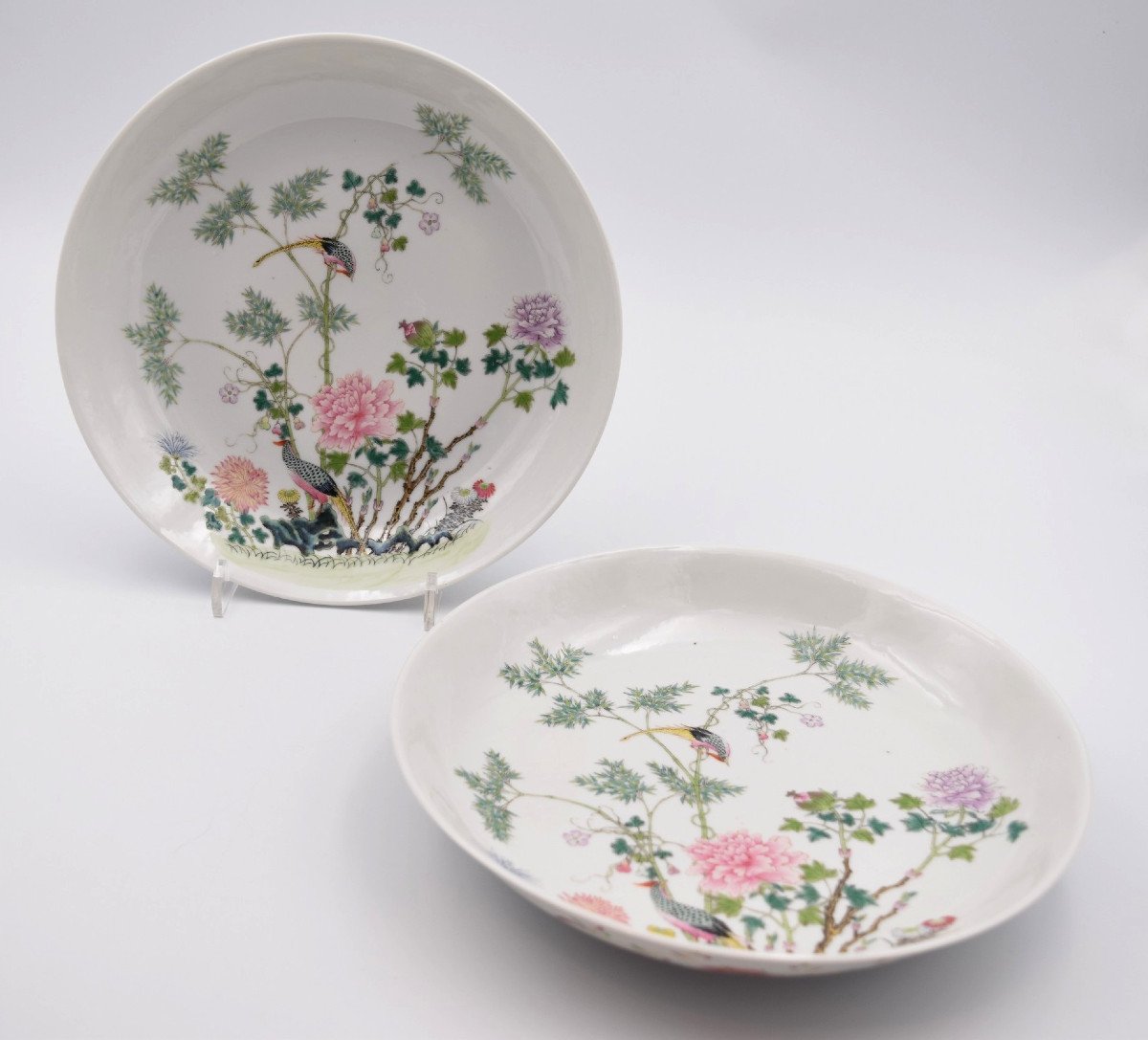 Pair Of Chinese Famille Rose Porcelain Dish Guangxu Brand
