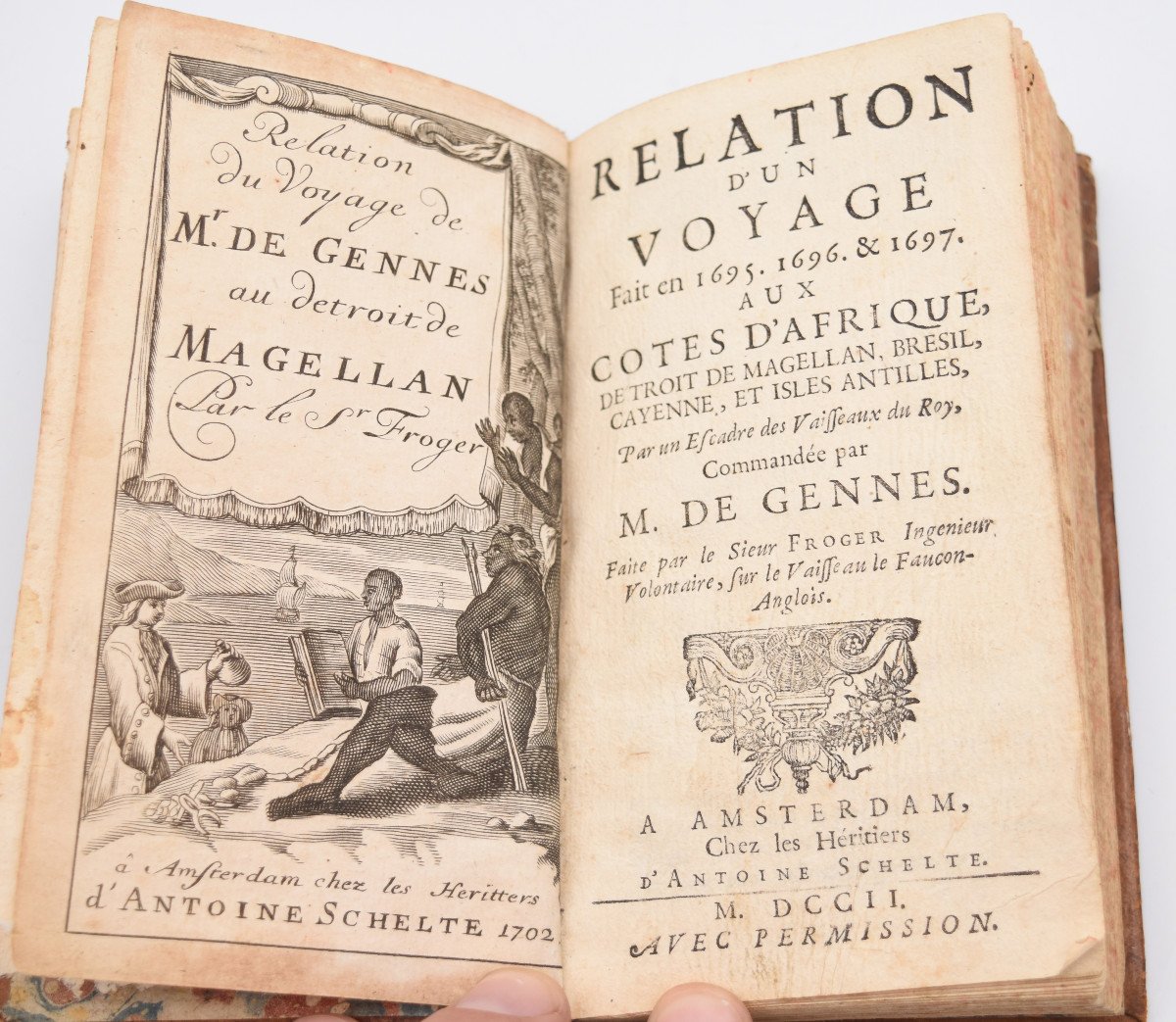 Rare Book 1702 Relation Of A Voyage Made Froger By Mr. De Gennes Amsterdam
