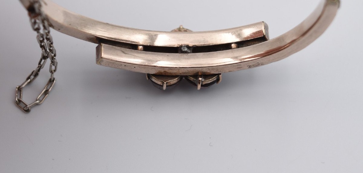 Old Garnet And Silver Bracelet-photo-6