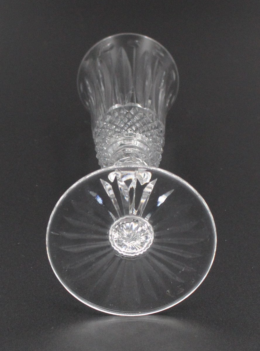 6 Flutes A Champagne En Cristal De Saint Louis Modele Tommy H = 20.5 Cm-photo-3