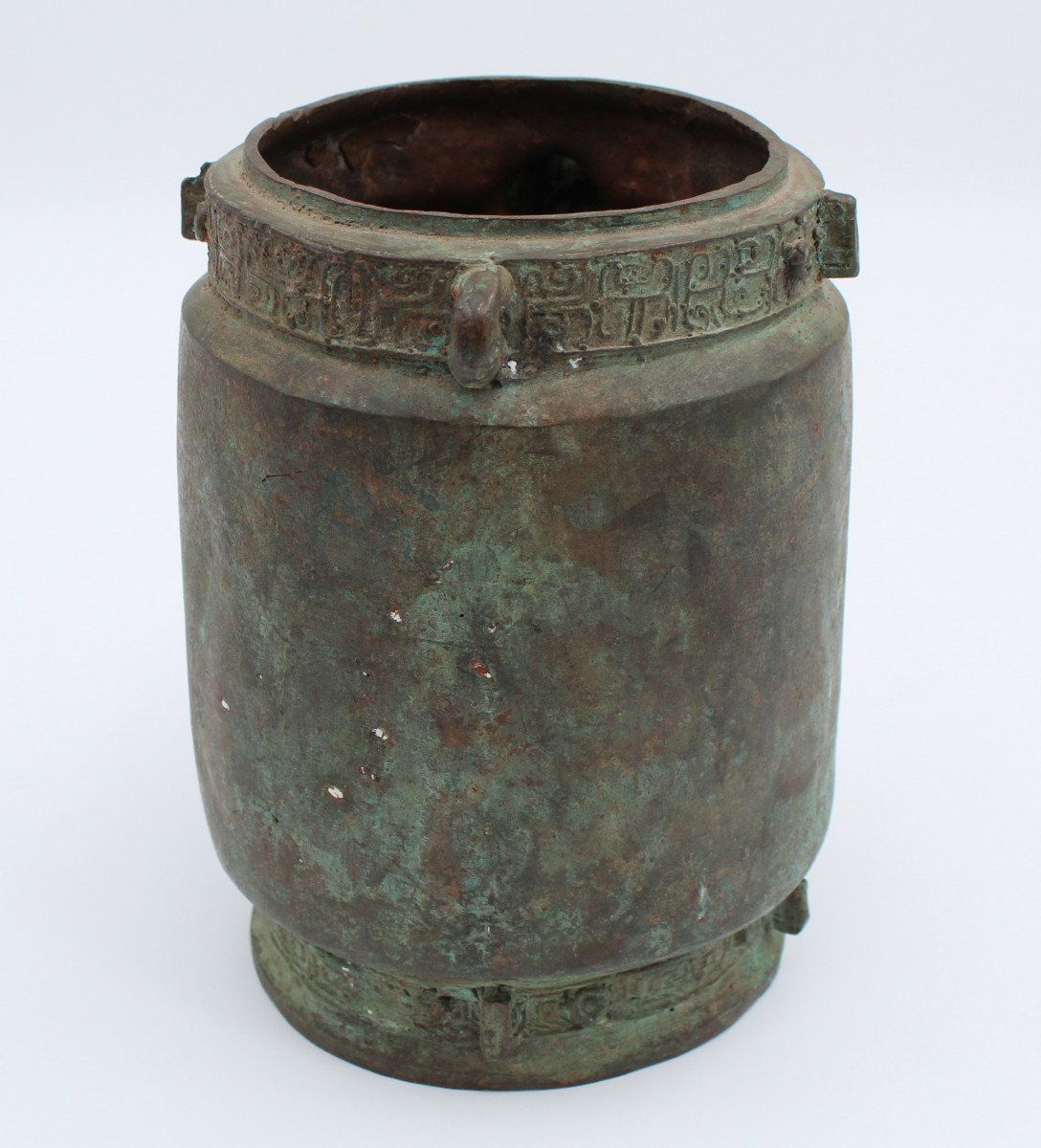 Antique Chinese Song Period Patina Bronze Pitcher-photo-3