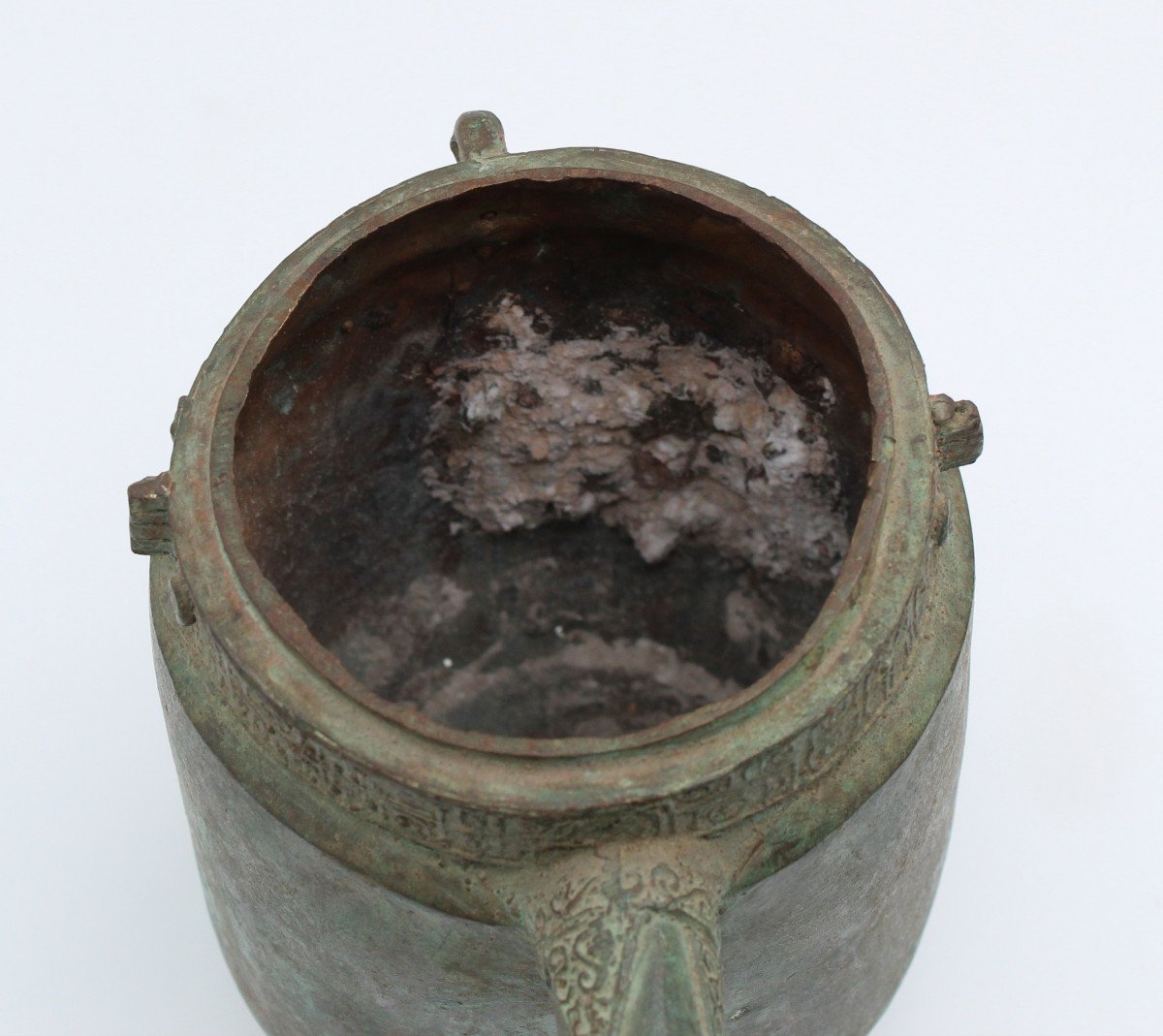Antique Chinese Song Period Patina Bronze Pitcher-photo-5