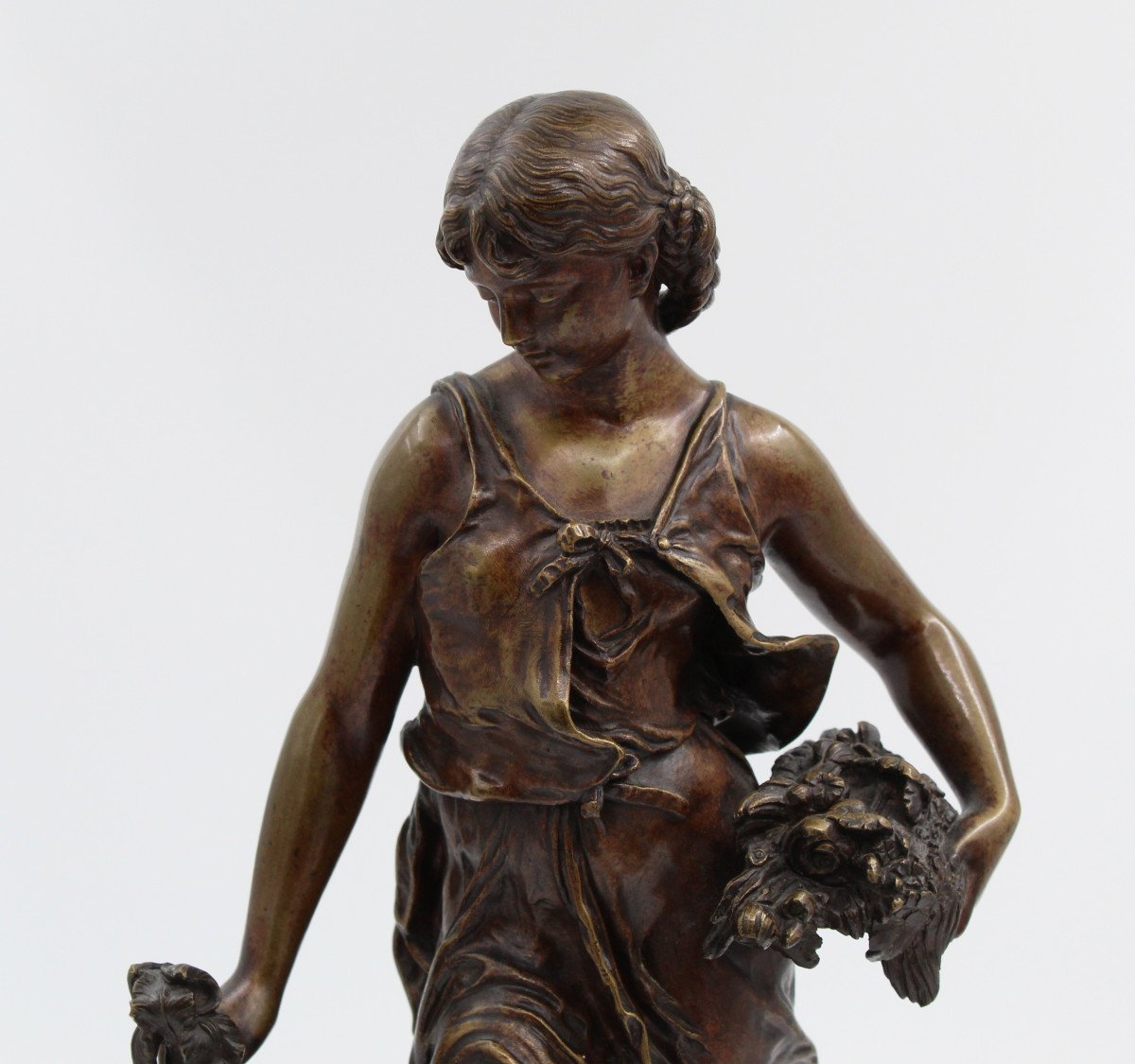 Hippolyte Moreau (1832-1927) Le Printemps Epreuve En Bronze -photo-2