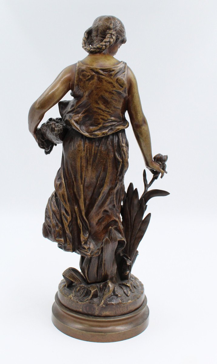 Hippolyte Moreau (1832-1927) Le Printemps Epreuve En Bronze -photo-3