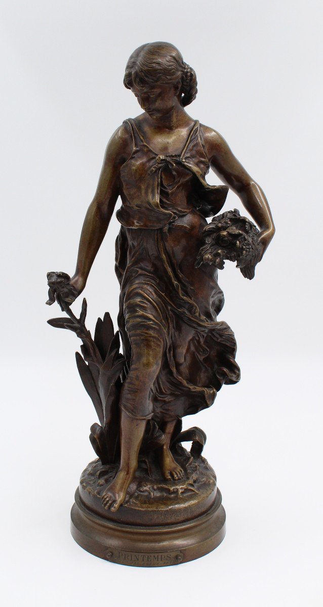 Hippolyte Moreau (1832-1927) Le Printemps Epreuve En Bronze 