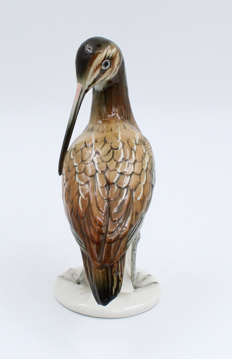 Karl Ens Oiseau En Porcelaine émaillé Saxe Becasse H = 21.5 Cm-photo-4