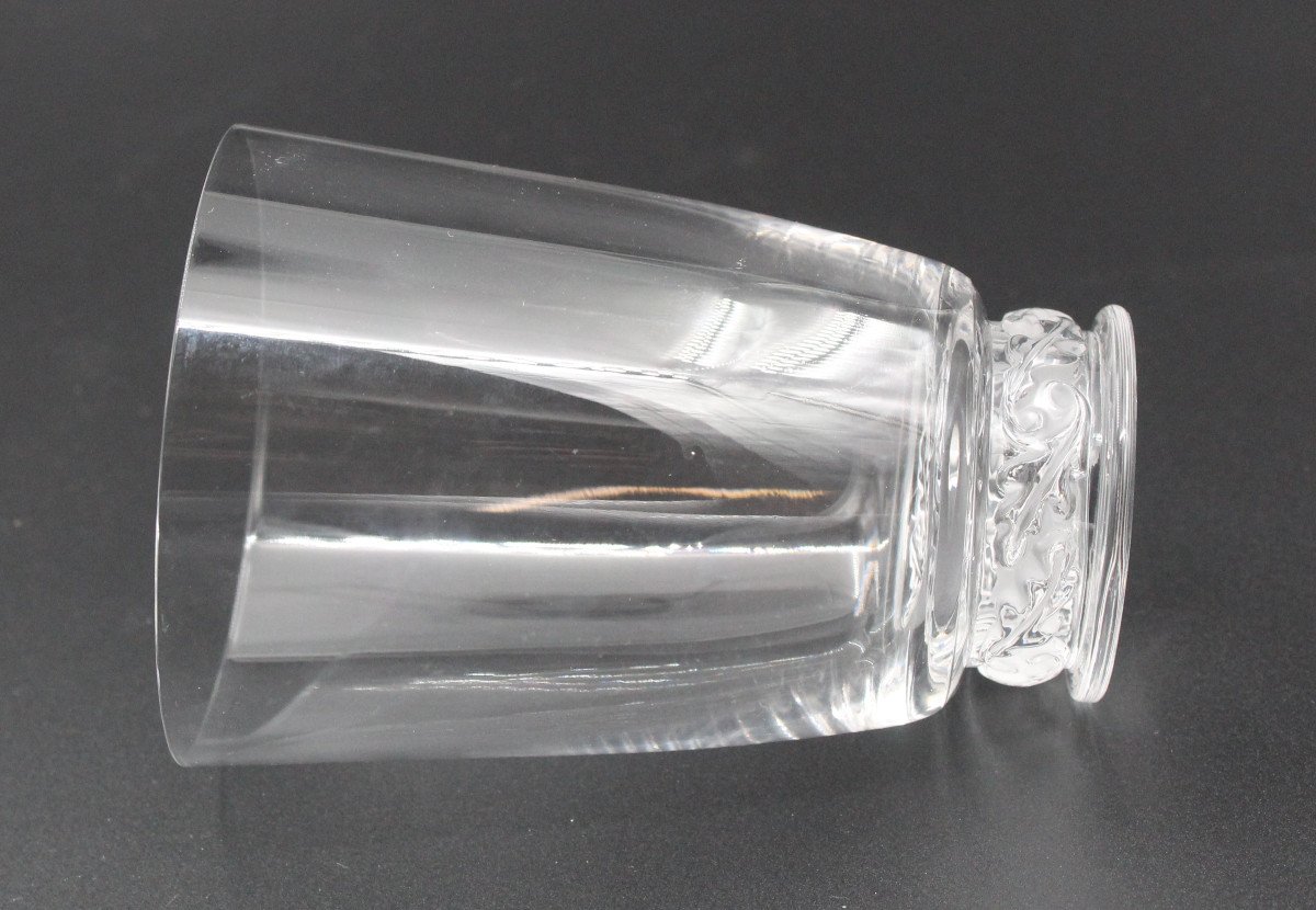 Set Of 6 Lalique Crystal Tumbler Glasses St Hubert Model H= 12.5 Cm-photo-4
