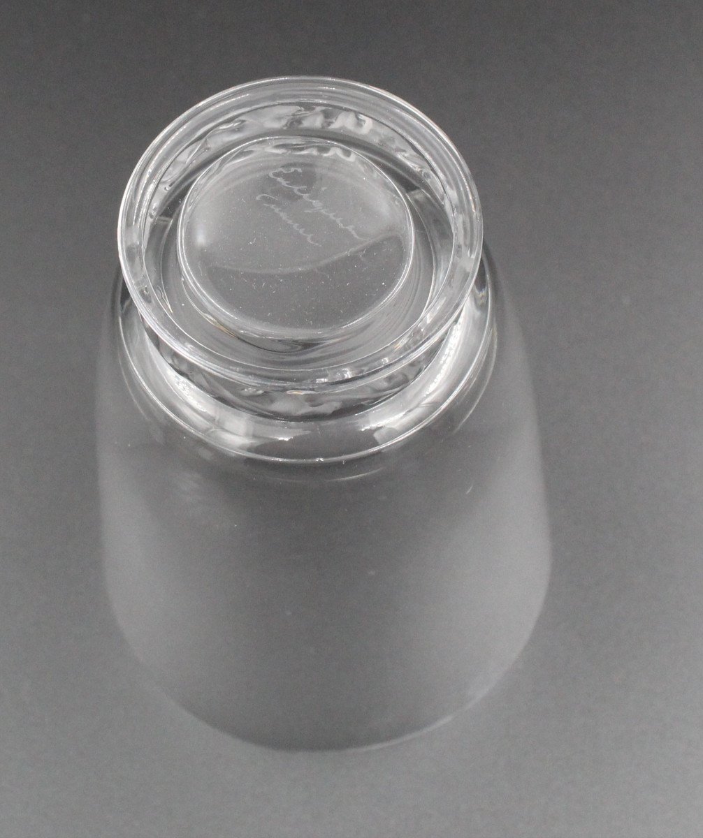 Set Of 6 Lalique Crystal Tumbler Glasses St Hubert Model H= 12.5 Cm-photo-5