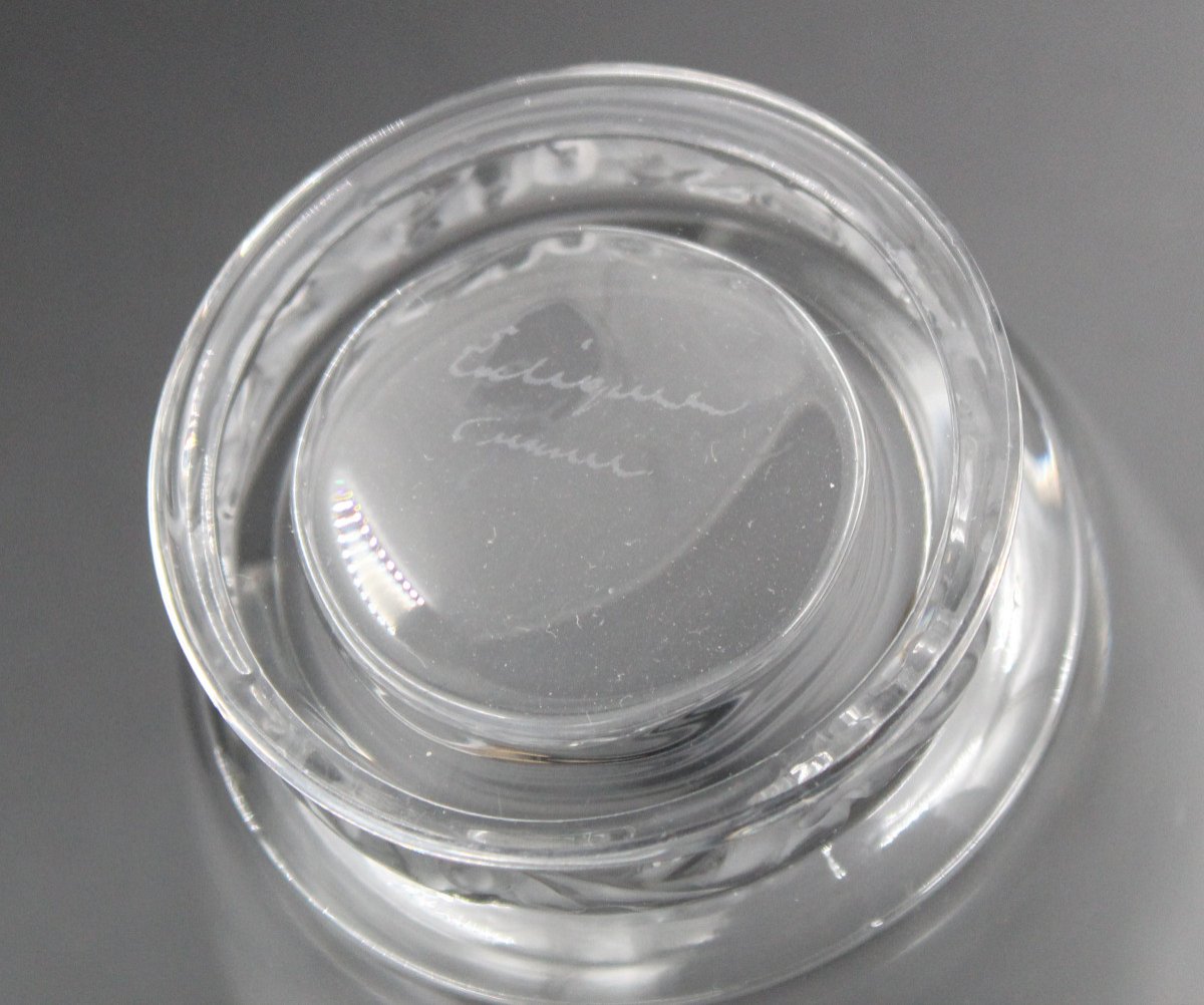 Set Of 6 Lalique Crystal Tumbler Glasses St Hubert Model H= 12.5 Cm-photo-6