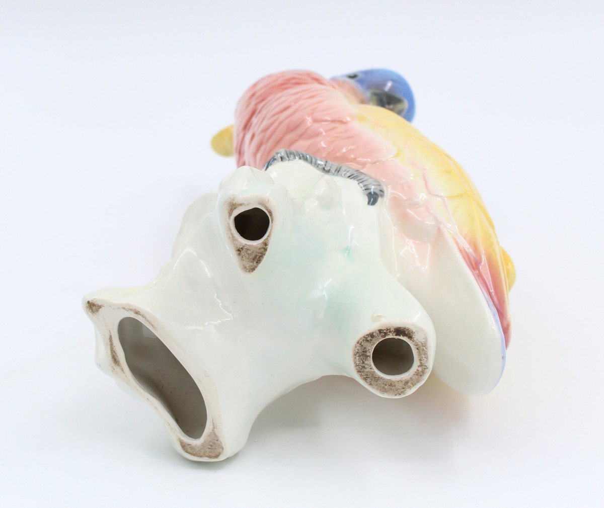 Bird Parrot Cockatoo Porcelain Enameled H = 29 Cm Goebel ? Ens ?-photo-1