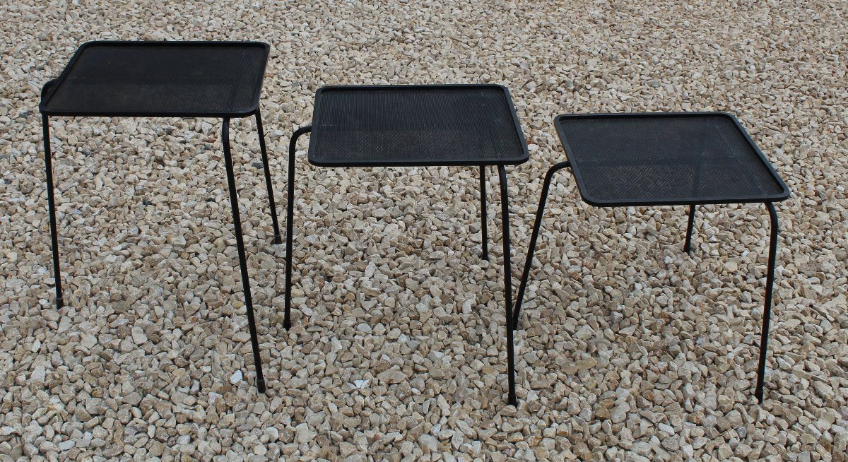 3 Tables Gigognes Soumba De Mathieu Matégot Vers 1953-photo-4