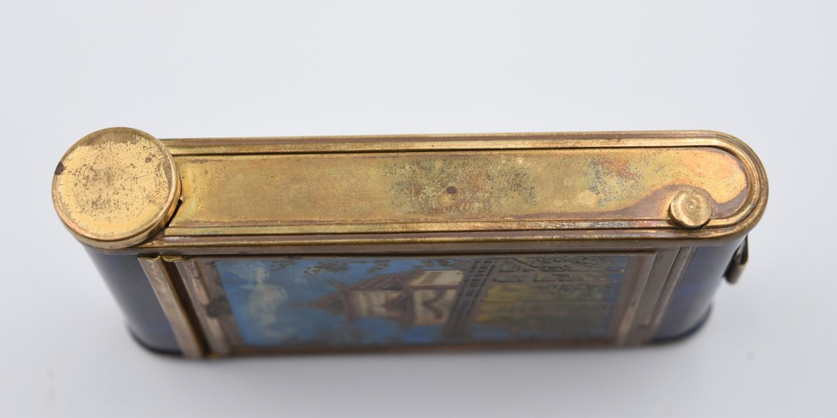 Antique Powder Compact Minaudière Sewing Kit Japanese Lacquer Japanese Castle-photo-8