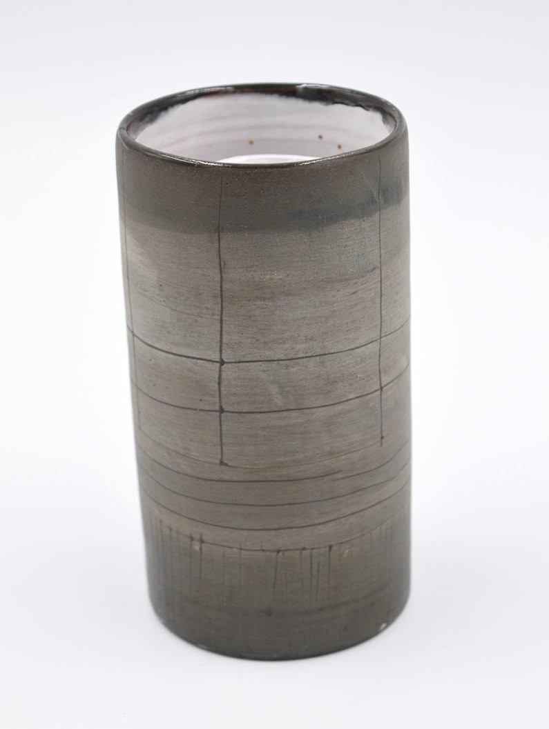 Jacques Innocenti Ceramic Scroll Vase From The 1950s Signed-photo-4