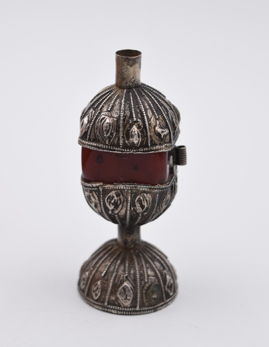 Antique Yemeni Kohl Box Yemen Silver And Bakelite Futuran-photo-5