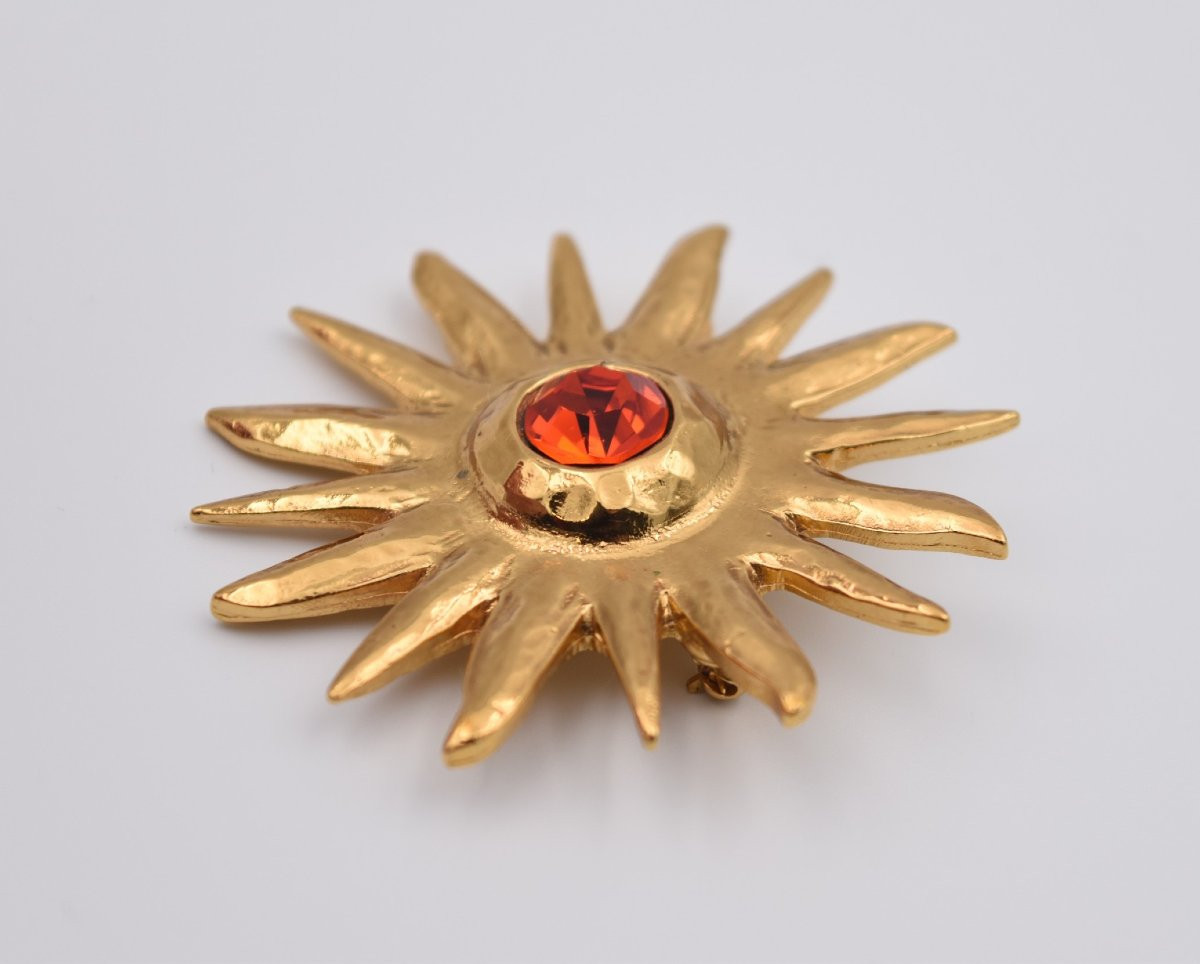 Broche Vintage Yves Saint Laurent Forme Soleil-photo-2