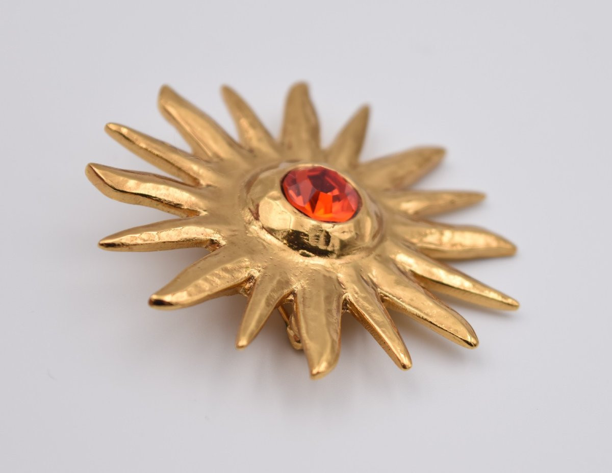Broche Vintage Yves Saint Laurent Forme Soleil-photo-4