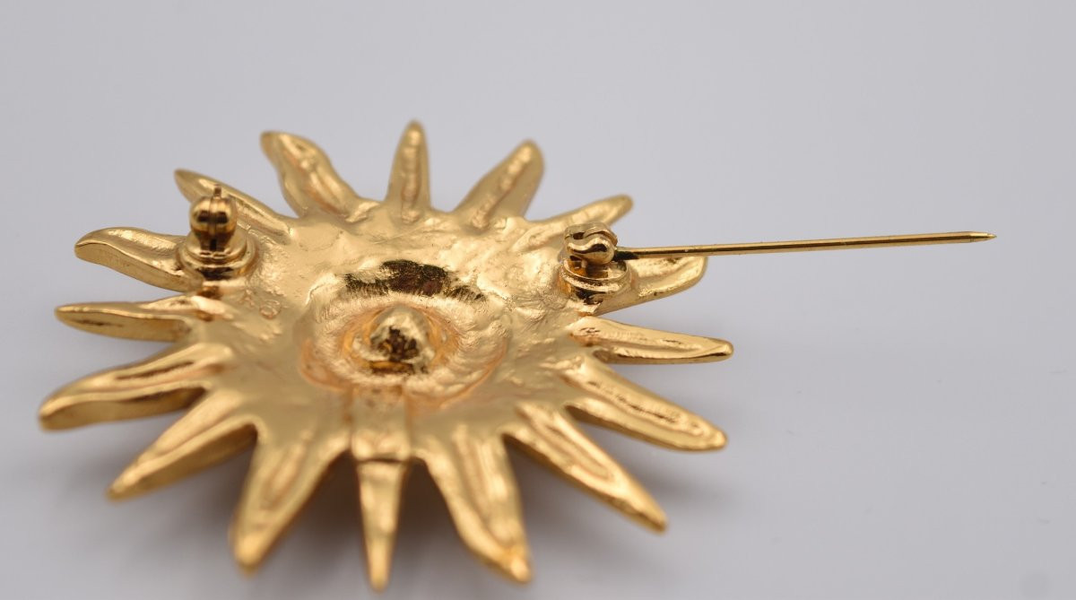 Broche Vintage Yves Saint Laurent Forme Soleil-photo-8
