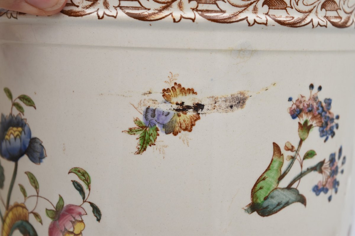Pair Of 19th Century Creil And Montereau Earthenware Coolers-photo-8