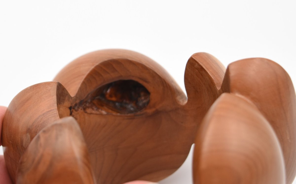 Modernist Wooden Cuff Bracelet In The Style Of Catherine Noll-photo-5