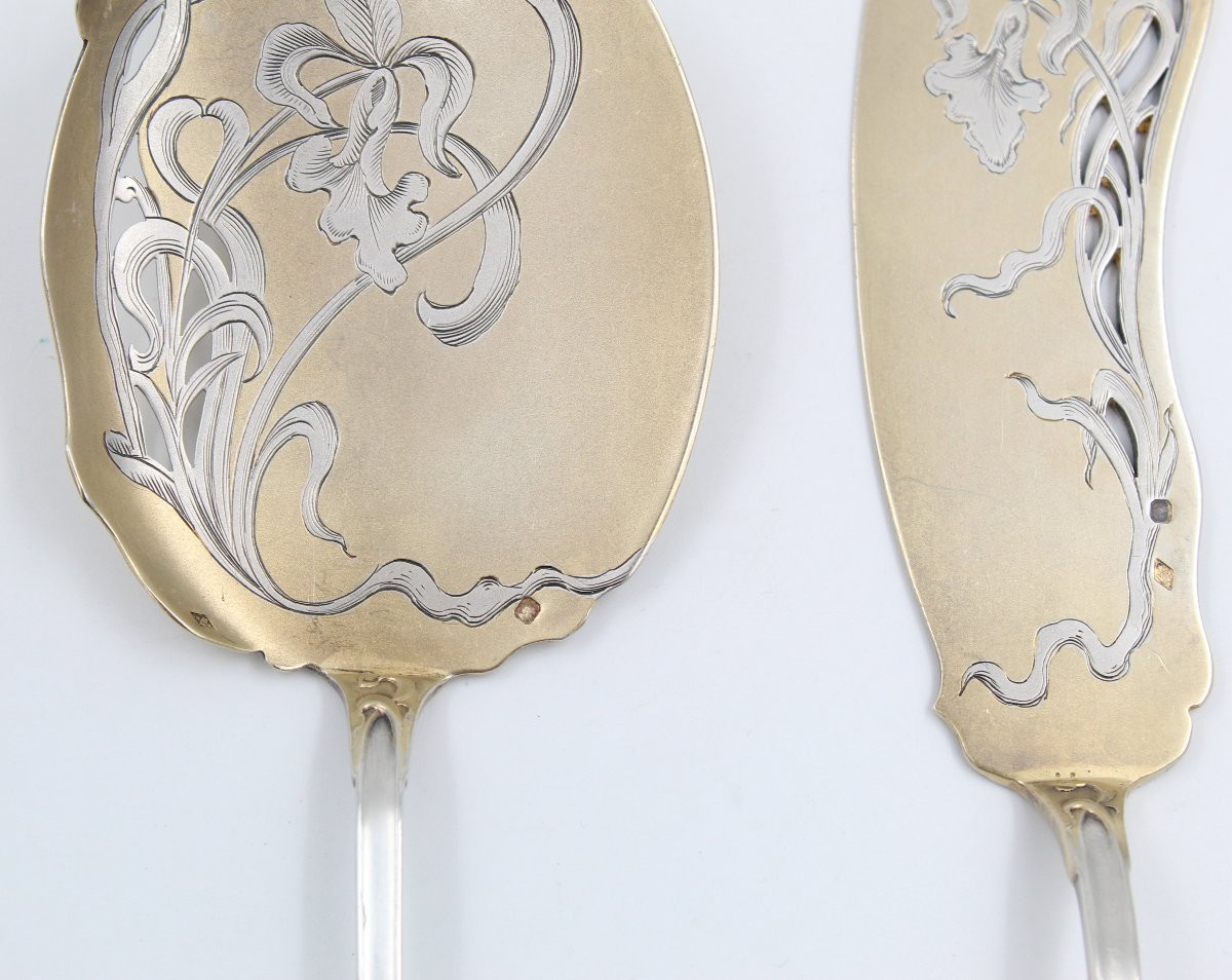 Minerva And Vermeil Art Nouveau Ice Cream Silver Ice Cream Service-photo-1