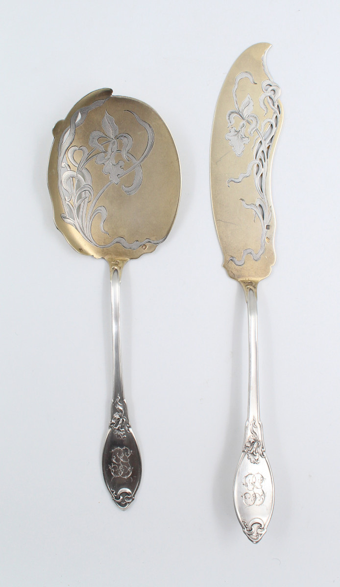 Minerva And Vermeil Art Nouveau Ice Cream Silver Ice Cream Service