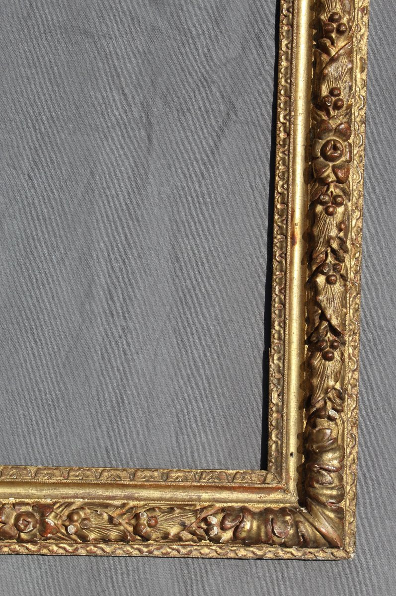 Cadre Ancien En Bois Sculpté Doré antique frame XVIII ÈME-photo-4