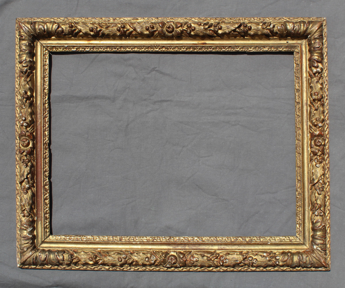 Cadre Ancien En Bois Sculpté Doré antique frame XVIII ÈME