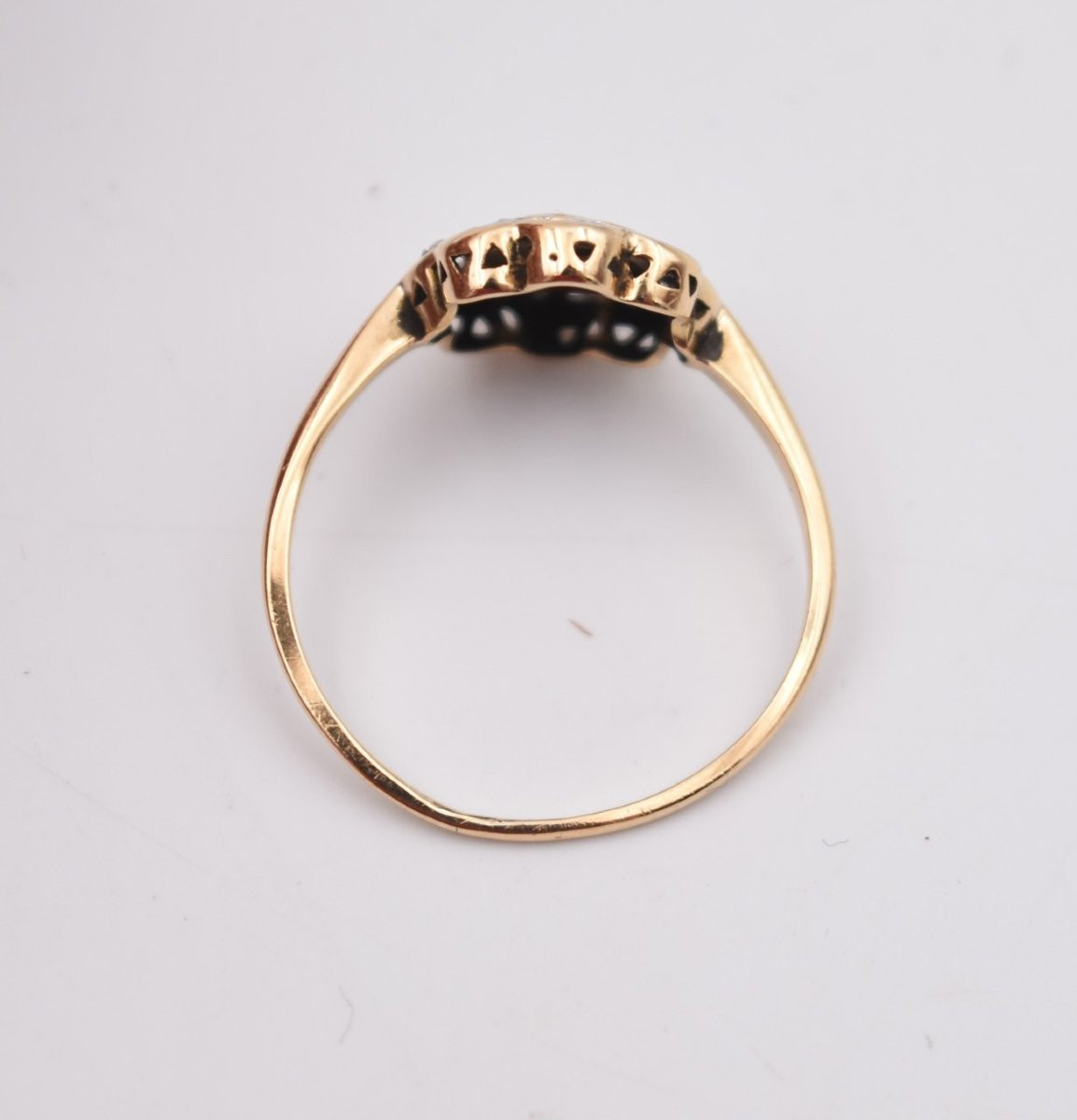 Ancienne bague or et petits diamants taille rose Provence arlésienne-photo-1