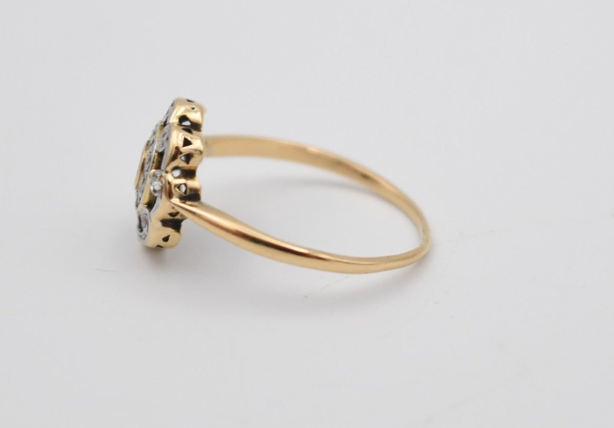 Ancienne bague or et petits diamants taille rose Provence arlésienne-photo-5