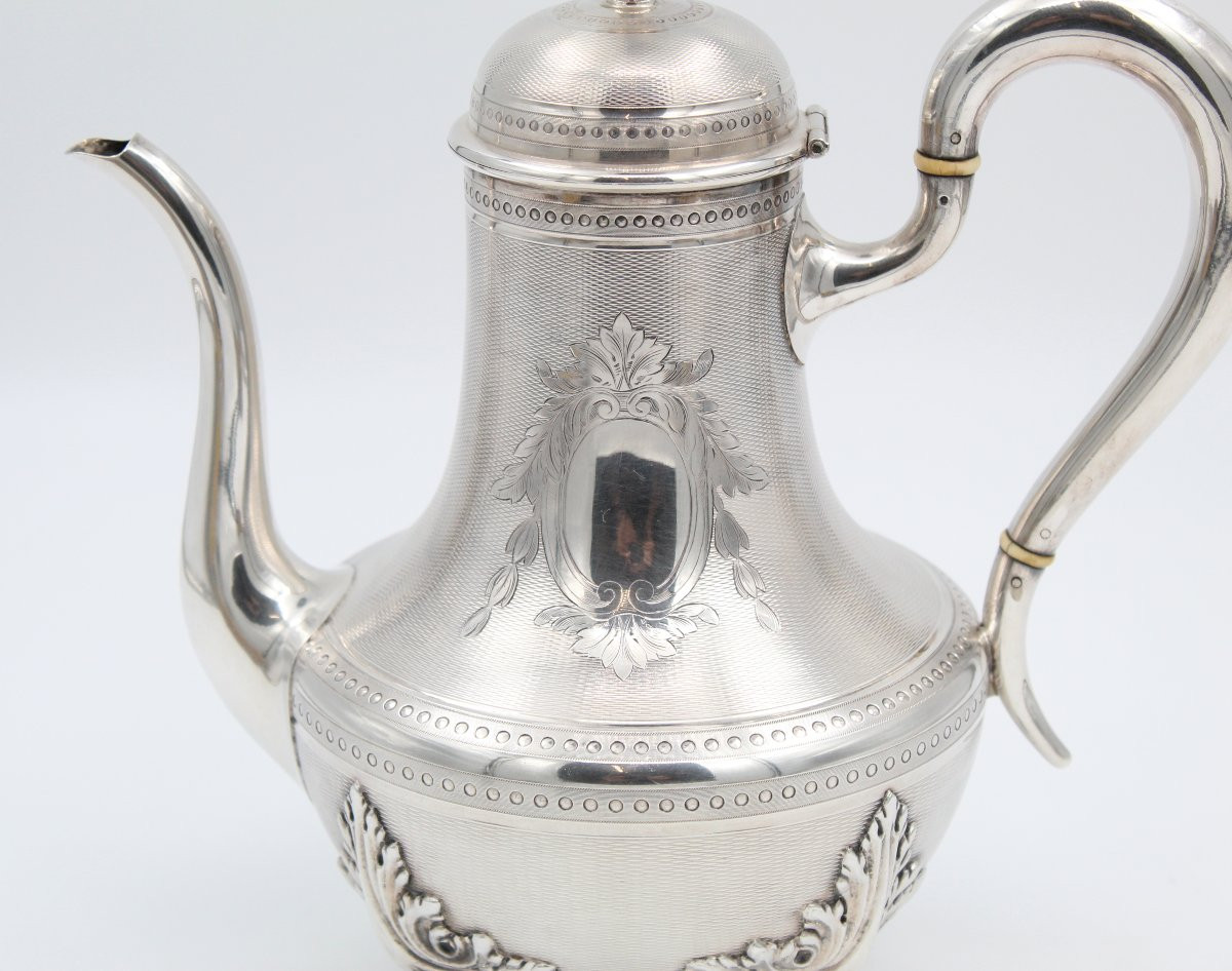 Minerva Solid Silver Teapot With Medallion -photo-2