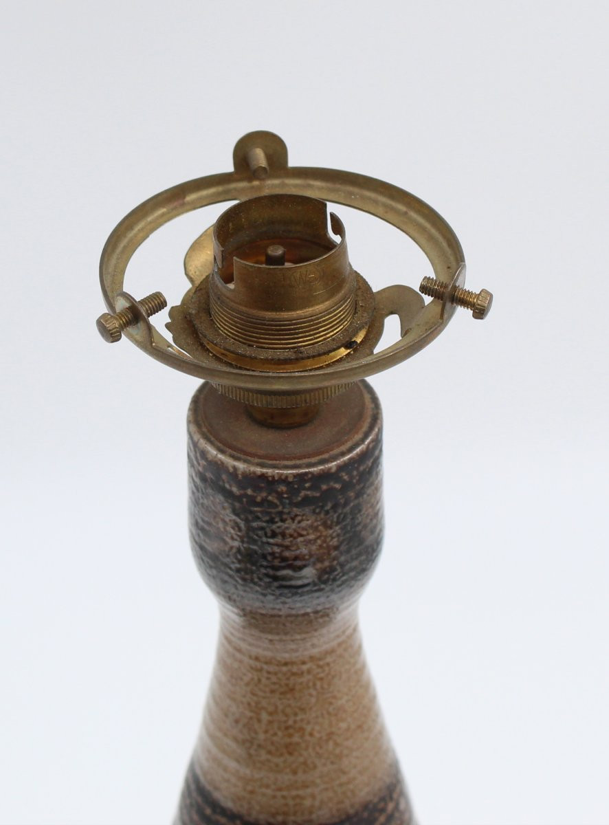 Ceramic Lamp Base Signed Jc Courjault Keraluc In Quimper Circa 1970-photo-1