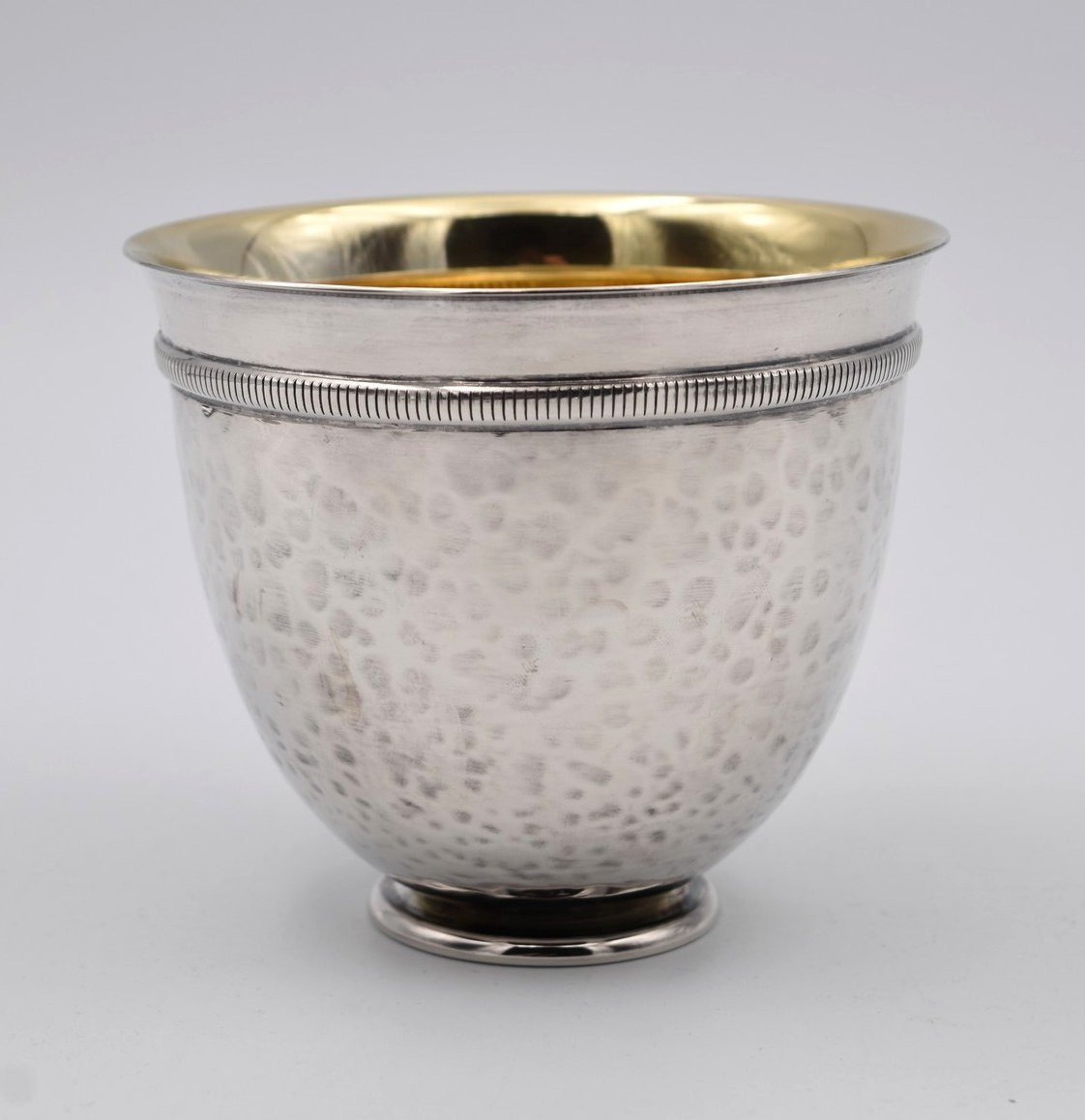 Vintage Christian Dior Silver-plated Metal Bowl With Hammered Decoration-photo-3
