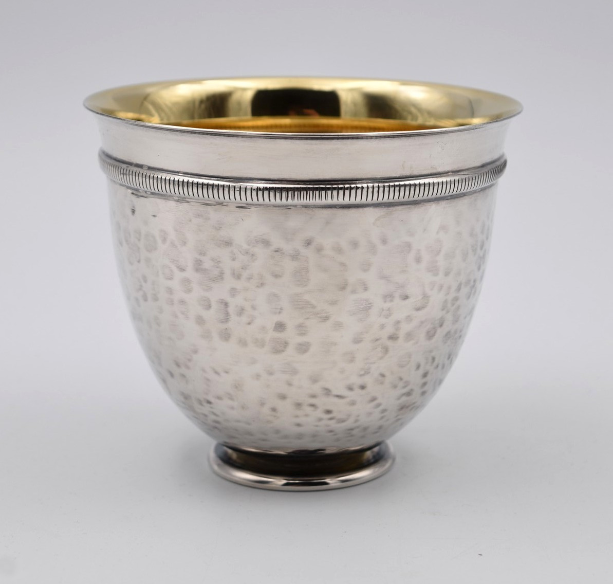 Vintage Christian Dior Silver-plated Metal Bowl With Hammered Decoration