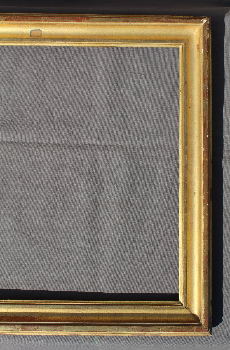 Antique Wooden Frame And Gilded Stuck End Louis XVI 19th Century-photo-4