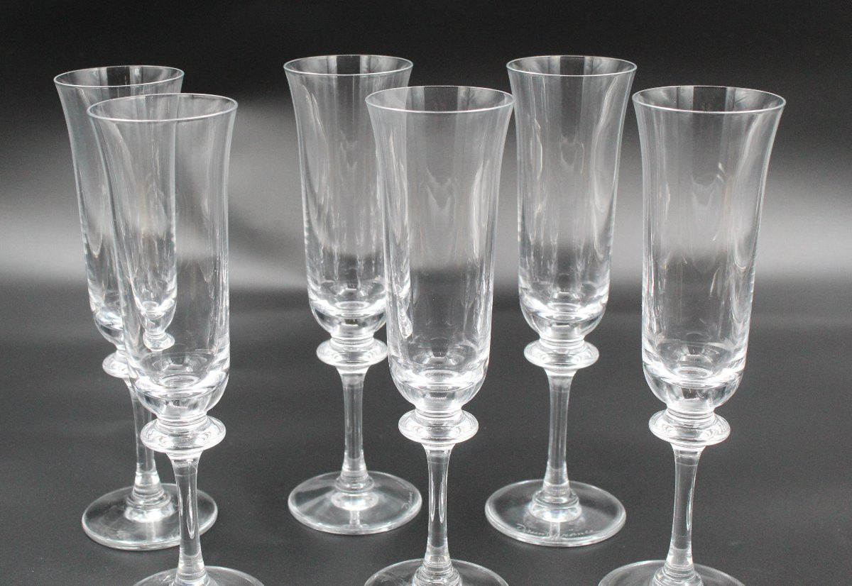 6 verres à eau modèle Saumur cristal Daum France H = 18.5 cm-photo-1